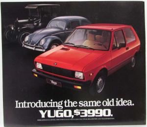 1985 Yugo Sales Folder Brochure Introducing the Same Old Idea 3990