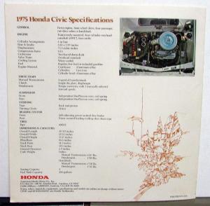 1975 Honda Civic Sales Brochure