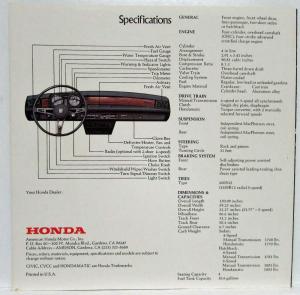 1975 Honda Civic CVCC What the World is Coming To Sales Brochure