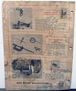 1948 Pontiac Dealer Hydra-Matic Transmission Essential Service Tools Catalog