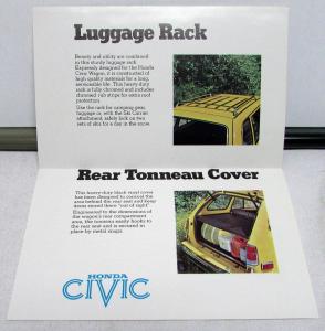 1975 Honda Dealer Wagon Accessories Sales Brochure Luggage Rack Tonneau Cover