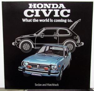 1975 Honda Civic Dealer Sales Brochure Sedan Hatchback Features Specs