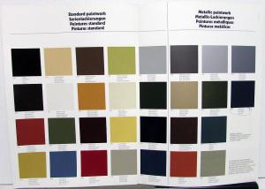 1979 Mercedes Benz Dealer Standard & Metallic Paint Chips Sales Brochure Colors