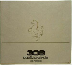 1983 Ferrari 308 Quattrovalvole US Version Sales Brochure