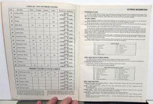 1978 Cadillac Optional Specifications Dealer Sales Reference Data Book Ordering