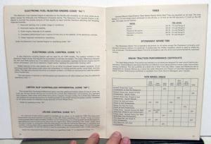 1978 Cadillac Optional Specifications Dealer Sales Reference Data Book Ordering