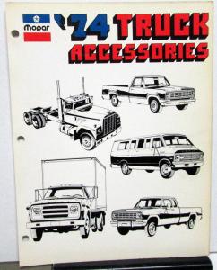 1974 Dodge Truck Dealer Parts Book Accessories Insert Pickup Big Horn Van Medium