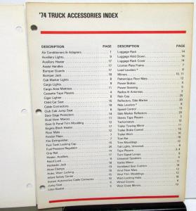 1974 Dodge Truck Dealer Parts Book Accessories Insert Pickup Big Horn Van Medium