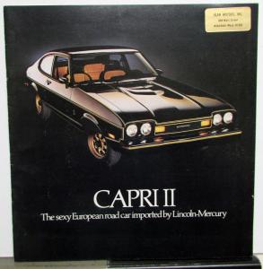 1976 Mercury Capri II European Import Sales Brochure Original Oversized