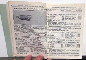 1957 Branham Automobile Reference Book Buick Plymouth Ford REO