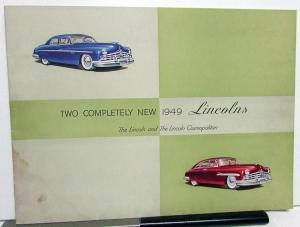 1949 Lincoln & Cosmopolitan Prestige Sales Brochure With Envelope Original Large