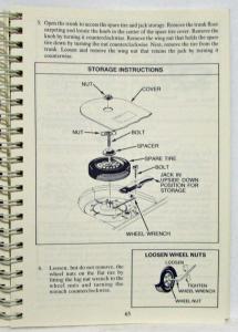 1987 Cadillac Cimarron Owners Operator Manual