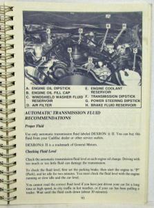 1987 Cadillac Brougham Owners Operator Manual