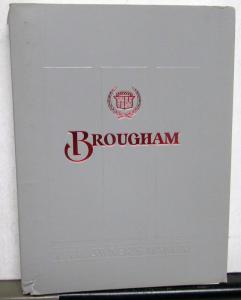 1988 Cadillac Brougham Owners Operator Manual