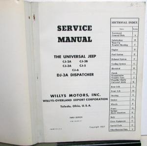 1957 Willys Jeep Universal Dealer Service Shop manual CJ Series DJ-3A Dispatcher