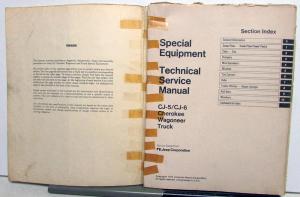 1976 Jeep Special Equipment Tech Service Shop Manual CJ Cherokee Wagoneer Truck