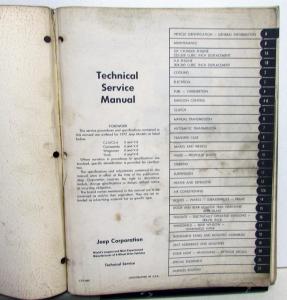 1972 Jeep Dealer Technical Service Shop Manual CJ Commando Wagoneer Truck