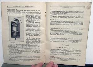 1927 Oakland Six Thirteenth Edition Instruction Book Owners Manual