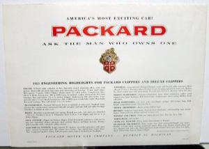 1953 Packard Clipper Touring Deluxe Sedan Club Sale Brochure Dtd Oct 52 Original