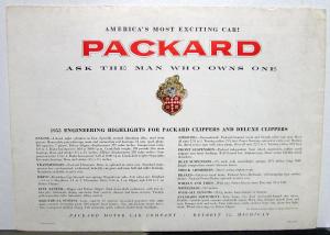 1953 Packard Clipper Touring Deluxe Sedan Club Sale Brochure Dtd Oct 52 Original