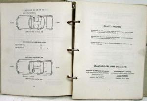 1967-1970 Triumph Spitfire Mk3 Spare Parts Book List Manual Catalog