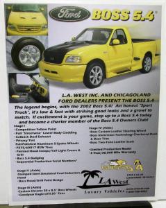 2003 Ford Boss 5.4 Custom Edition Pickup By LA West Luxury Vehicles Sales Sheet