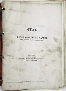 1970 Triumph Stag Service Shop Repair Operation Manual