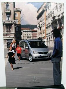 2001 Mercedes-Benz Foreign Dealer French Text Vaneo Trend Family Ambiente Models
