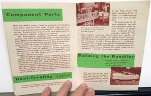 1953 Nash Kenosha Plant Tour Handout Brochure Historical Look At Production