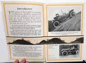 1914 Buick Dealer Sales Brochure Hill Test & 100,000 Mile Car Owners Pics Orig