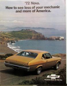 1972 Chevrolet Nova Coupe Sedan SS Rally Nova REVISED Sales Brochure Original