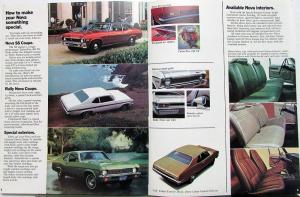 1972 Chevrolet Nova Coupe Sedan SS Rally Nova REVISED Sales Brochure Original