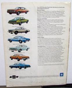 1973 Chevrolet Chevelle Laguna Malibu Deluxe REVISED Sales Brochure Original