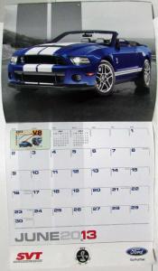 2013 Ford Mustang SVT Shelby GT500 Calendar