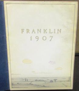 1907 Franklin Car D G H Runabouts Touring Town Carriages 4 & 6 Sale Brochure Cat