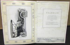 1907 Franklin Car D G H Runabouts Touring Town Carriages 4 & 6 Sale Brochure Cat