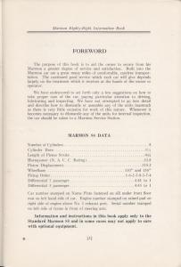 1931 Marmon Eighty-Eight 88 Information Book Owners Manual