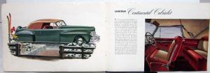 1946 Lincoln & Continental V-12 Sedan Club Coupe Cabriolet Sales Brochure Orig