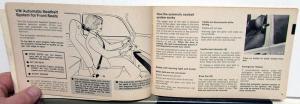 1978 Volkswagen Rabbit Owners Manual