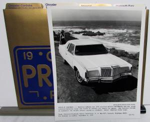 1975 Chrysler Plymouth Press Kit - Cordoba New Yorker Imperial Fury Duster