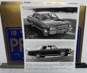 1975 Chrysler Plymouth Press Kit - Cordoba New Yorker Imperial Fury Duster