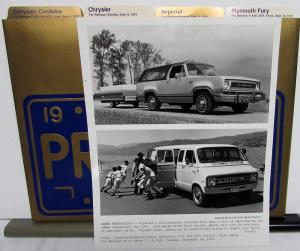 1975 Chrysler Plymouth Press Kit - Cordoba New Yorker Imperial Fury Duster