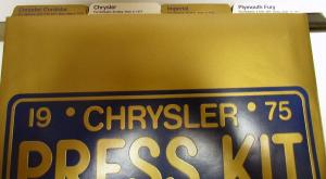 1975 Chrysler Plymouth Press Kit - Cordoba New Yorker Imperial Fury Duster