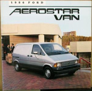 1986 Ford Aerostar Van Sales Brochure Oversized