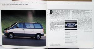 1988 Ford Aerostar Eddie Bauer XL XLT Van Wagon Sales Brochure Oversized Orig