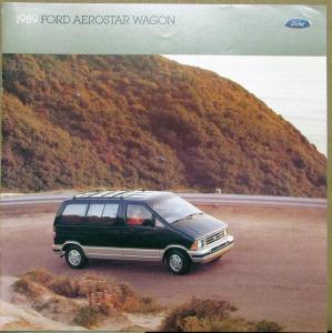 1989 Ford Aerostar Wagon Van Eddie Bauer XLT Plus Sales Brochure Oversized Orig