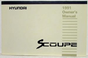 1991 Hyundai Scoupe Owners Manual and Handbook & Supplement in Case