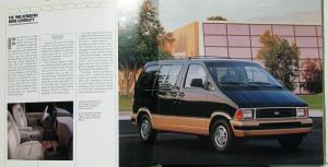 1990 Ford Aerostar Wagon Van Eddie Bauer XLT Plus Sales Brochure Oversized Orig