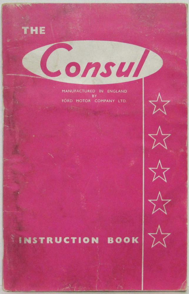 1959 Ford Consul Instruction Book Owners Manual