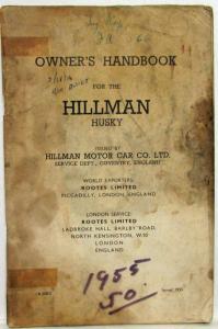 1955 Hillman Husky Owners Handbook Manual